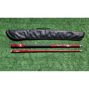 SportCraft 58" Two-Piece Fiber Glass Pool Cue Stick 20 oz. Red With Padded Cover